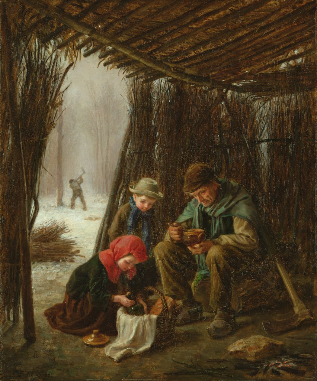 Le repas du bûcheron - Pierre Edouard Frere
