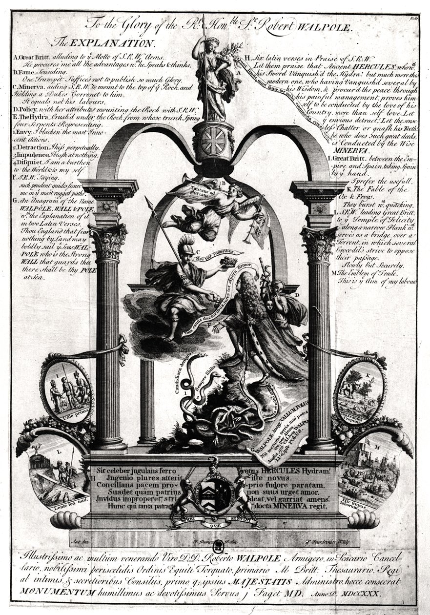 À la gloire du très honorable Robert Walpole (1676-1745) 1er comte d