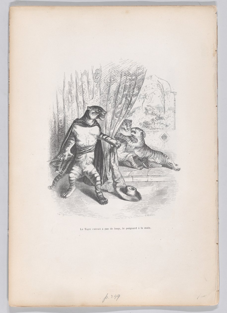 Le tigre est entré furtivement, le poignard à la main de Scènes de la vie privée..., vers 1837-47 - Pierre Francois Godard