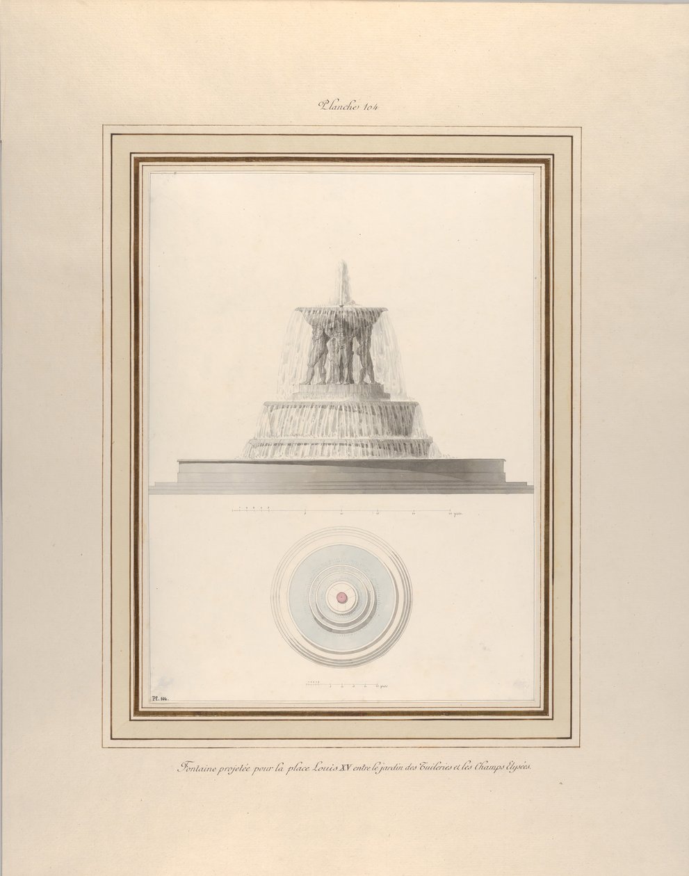 Projet pour une fontaine pour la Place Louis XV, vers 1806 - Pierre Francois Leonard Fontaine