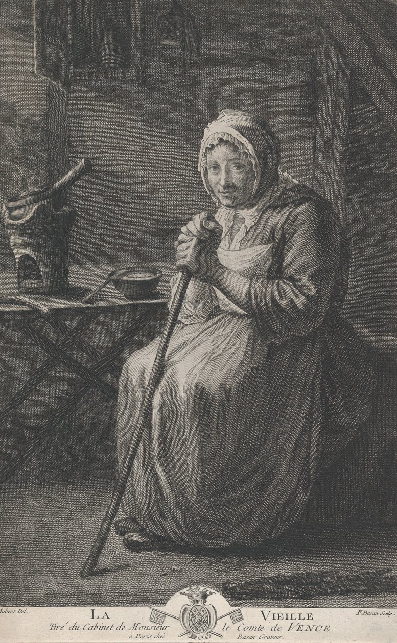 La vieille femme, du bureau du Comte de Vence - Pierre François Basan