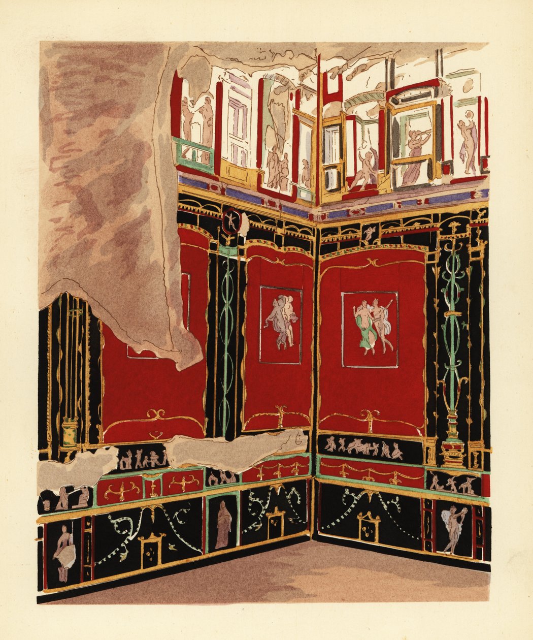 Exèdre dans la maison des Vettii, Pompéi - Pierre Gusman