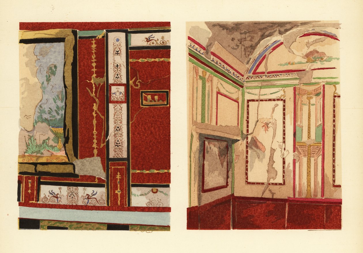Maison de Tullius Faustus sur la Strada della Fortuna (à gauche), et maison de Popidius Priscus (à droite), Pompéi, Chambre d