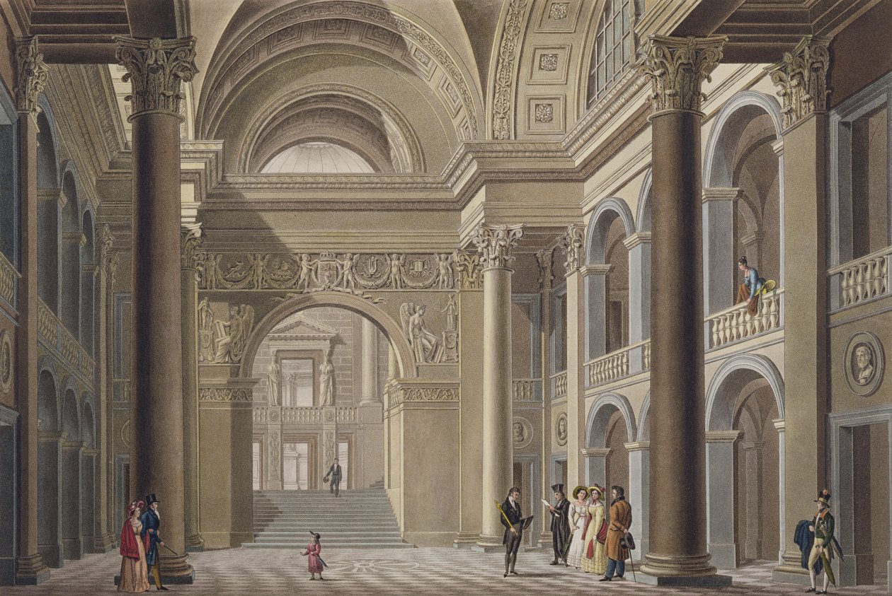 Vestibule du Palais Académique à Gand, de Choix des Monuments, Édifices et Maisons les plus remarquables du Royaume des Pays-Bas par Pierre Jacques Goetghebuer, gravé par L. Roelandt - Pierre Jacques Goetghebuer