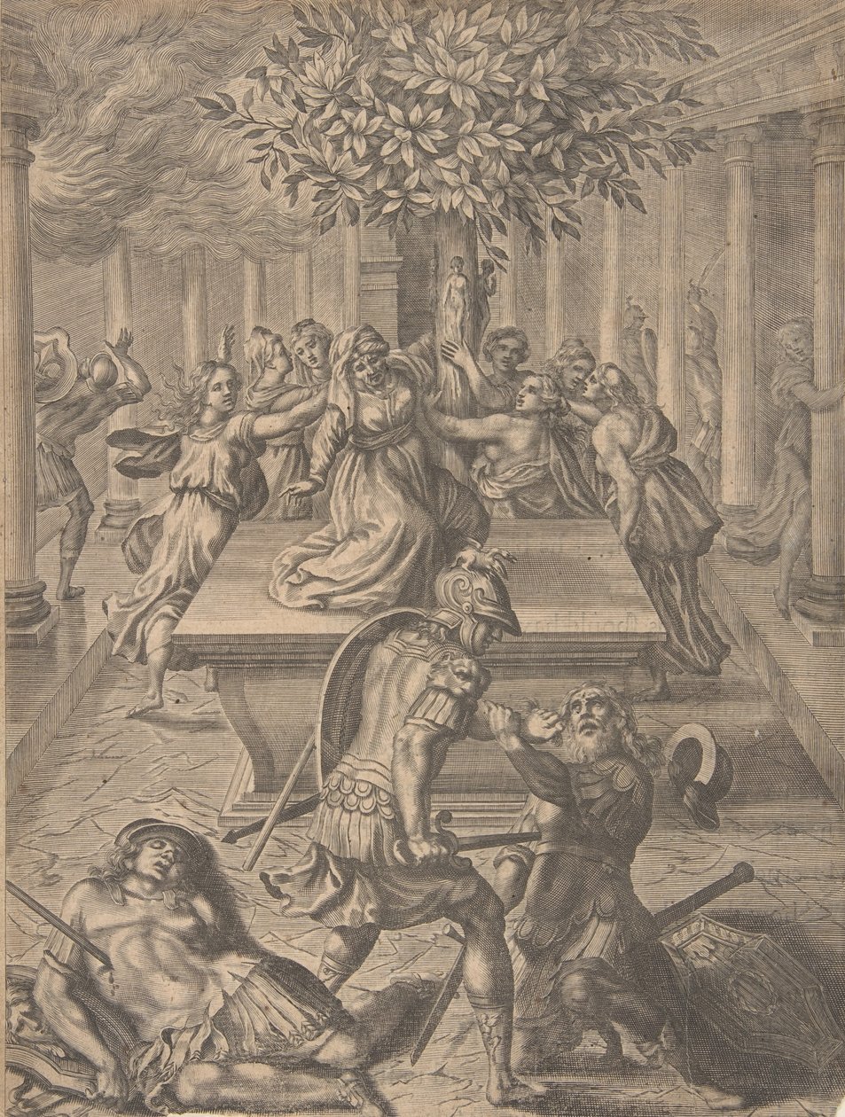 Le Sac de Troie - Pyrrhus Tuant Priam, avant 1654 - Pierre Lombart