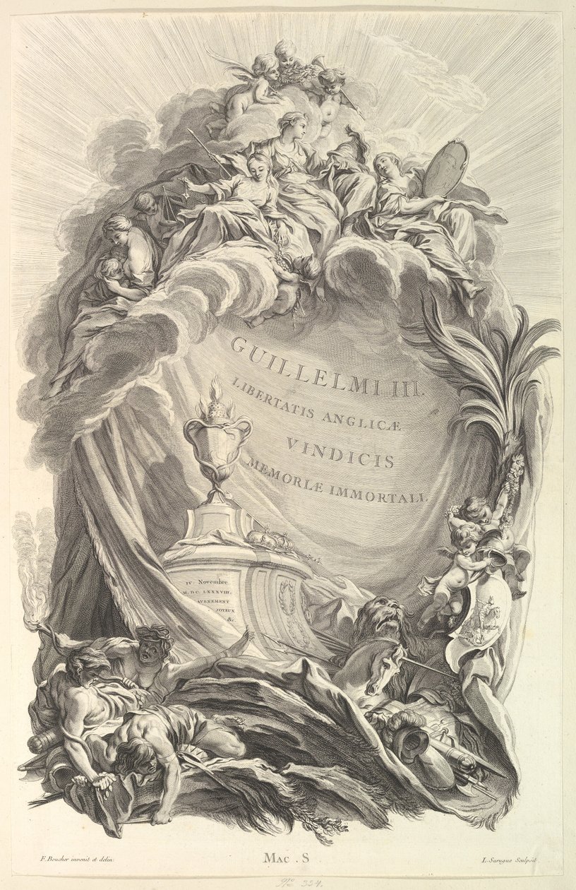 Frontispice pour le Tombeau de Guillaume III - Pierre Louis de Surugue