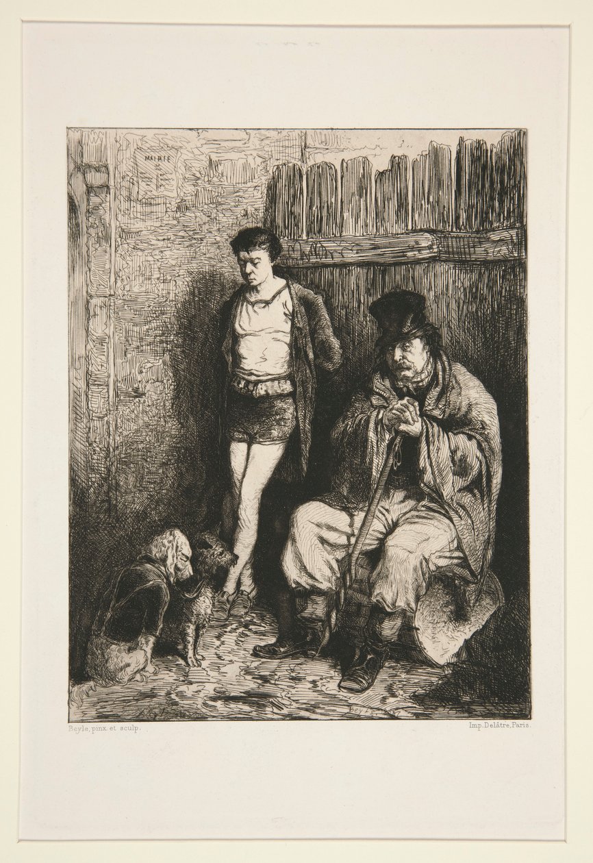 Deux hommes et deux chiens ( - Pierre Marie Beyle