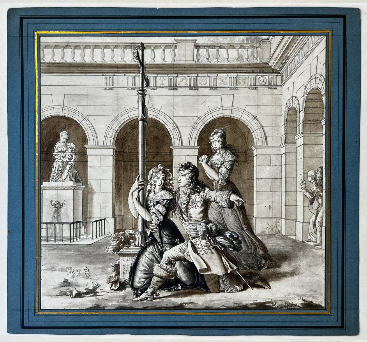 Louis XIV plaidant auprès de Louise de La Vallière au couvent des Carmélites de Chaillot - Pierre Maximilien Delafontaine