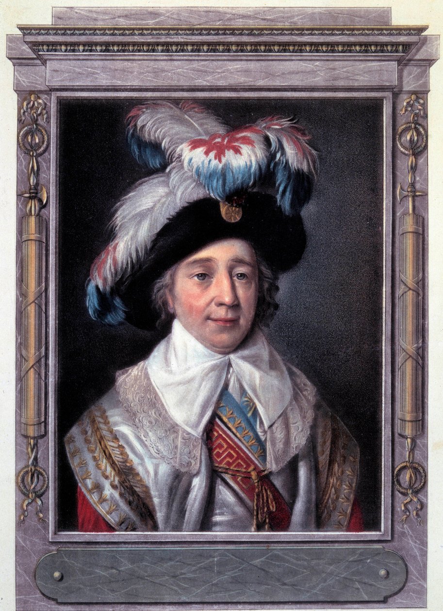 Révolution française : Portrait de Paul de Barras, homme politique français. Gravure d