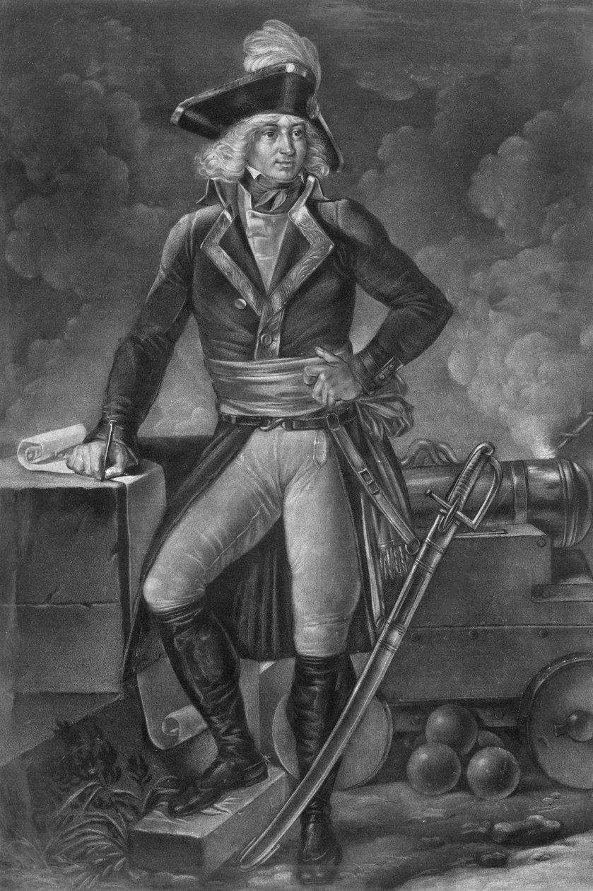 Général Charles Pichegru (1761-1804) - Portrait en pied de Charles Pichegru (1761-1804), général en chef des armées du Nord, de Sambre et Meuse, du Rhin et de la Moselle - Gravure par Pierre Michel Alix (1762-1817), par Alexandre Evariste Fragonard (1780-1 - Pierre Michel Alix