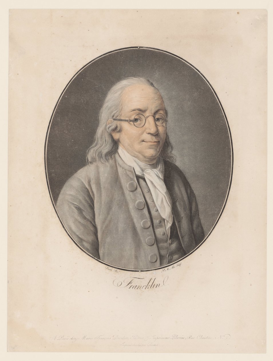 Portrait de Benjamin Franklin - Pierre Michel Alix