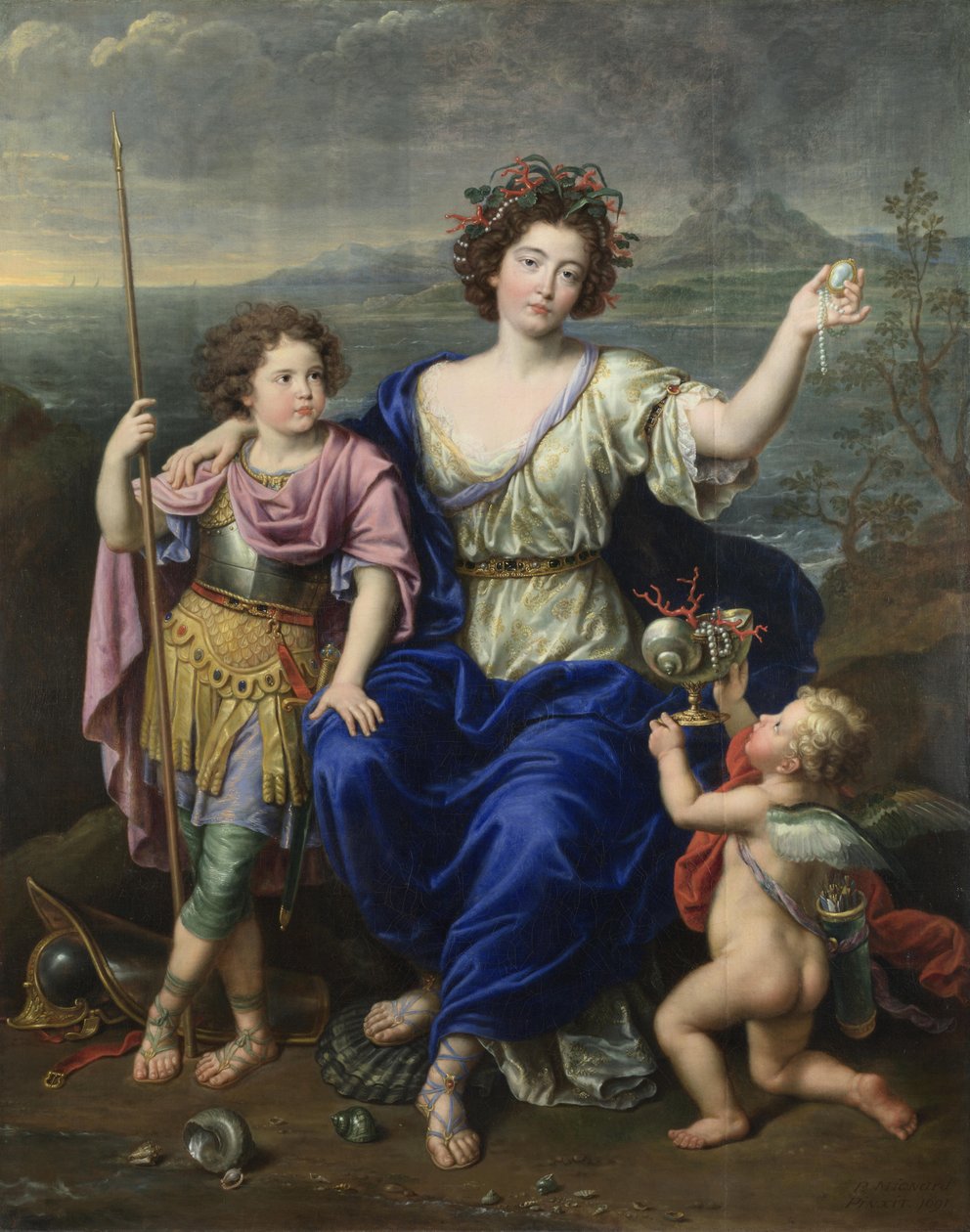 La marquise de Seignelay et deux de ses fils, 1691 - Pierre Mignard