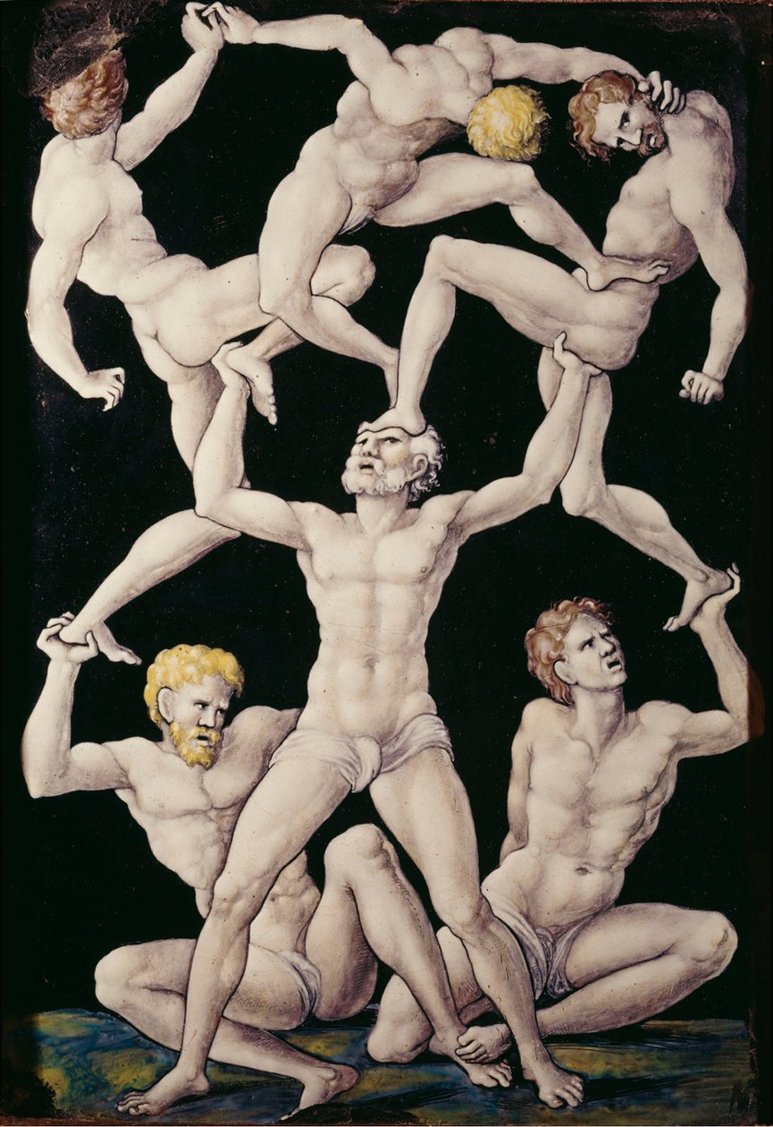 Plaque avec acrobates, c.1550 - Pierre Penicaud