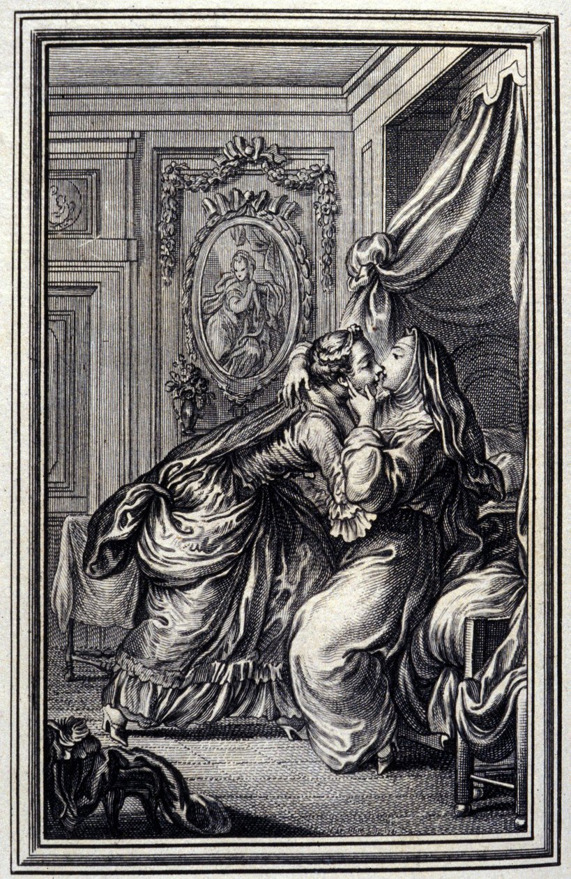 La Couturière - dans « Contes et nouvelles en vers » de Jean La Fontaine. 1776. Illustration de P.P. Choffard. - Pierre Philippe Choffard