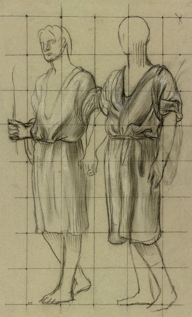 Étude de Deux Figures Debout - Pierre Puvis de Chavannes