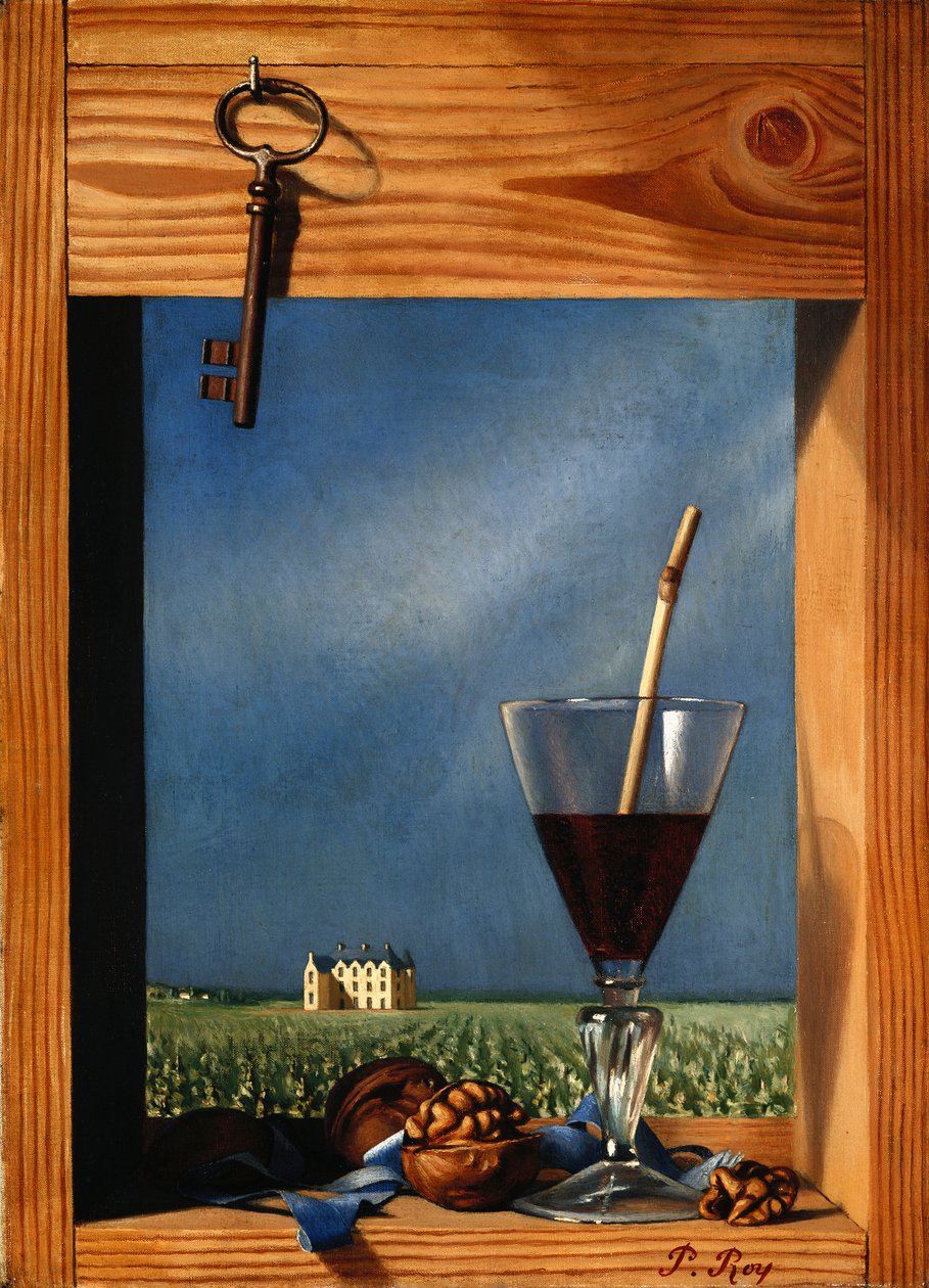Verre de vin devant un château - Pierre Roy