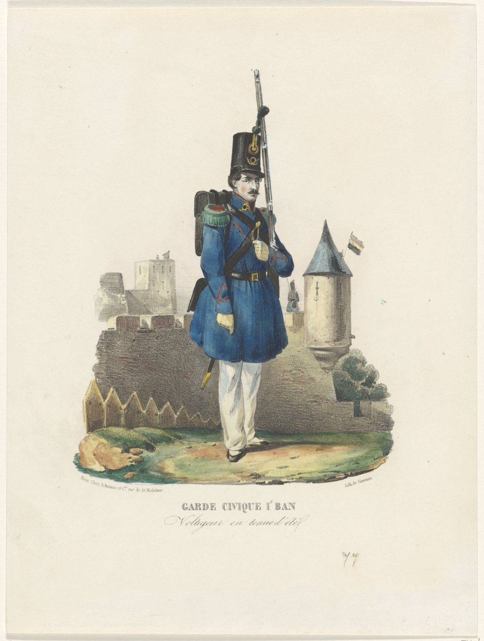 Garde Civique belge en faction, 1830 - Pierre Simonau