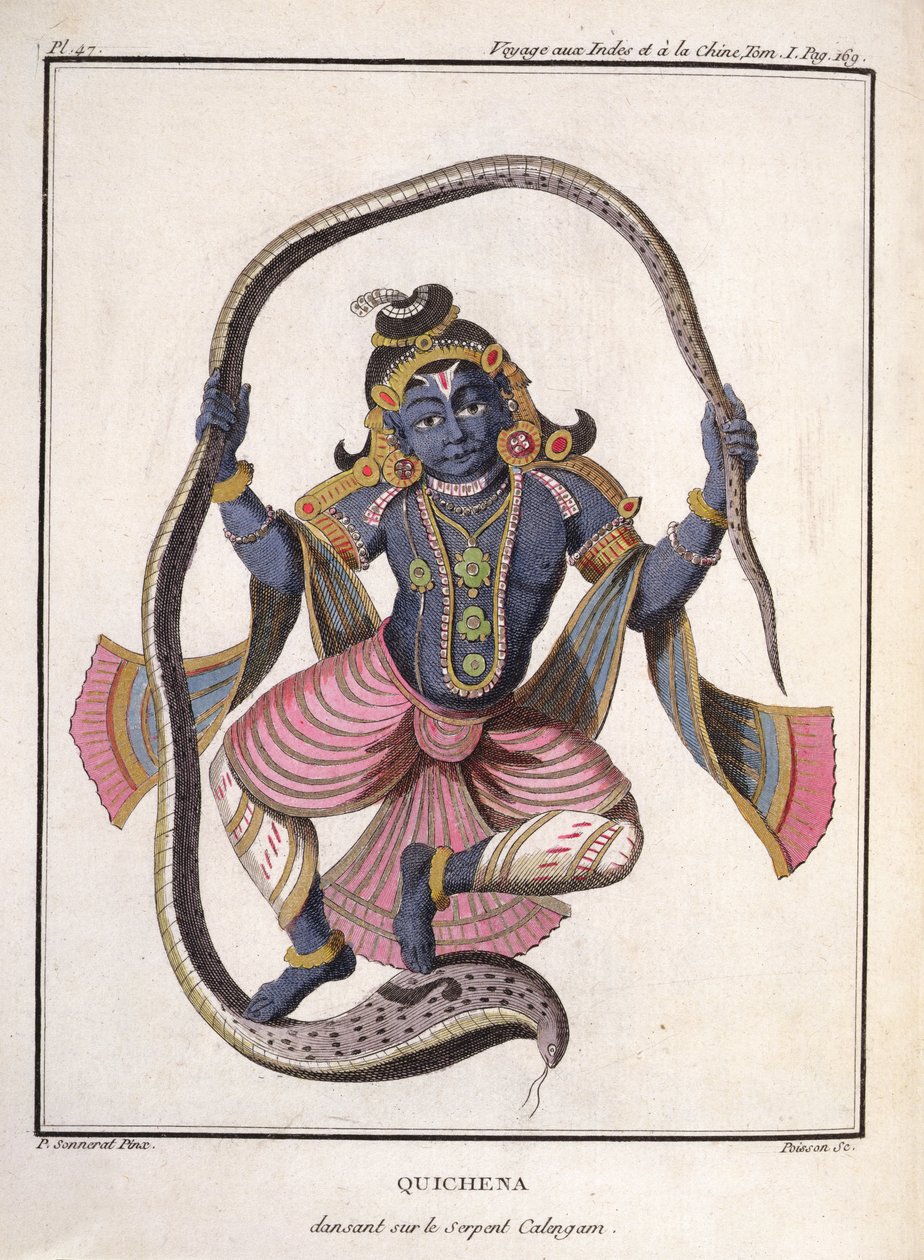 Krishna dansant sur le serpent Kaliya, de 