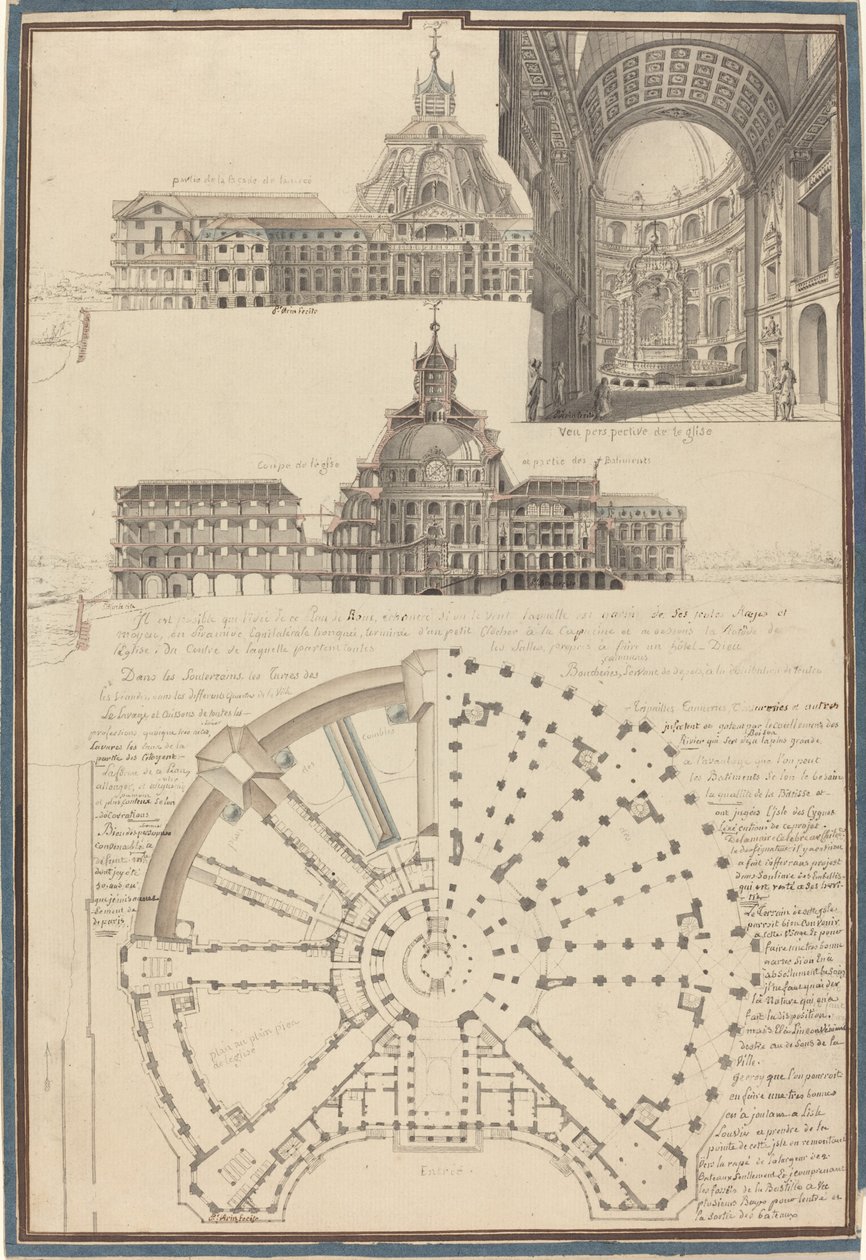 Plan et trois vues d