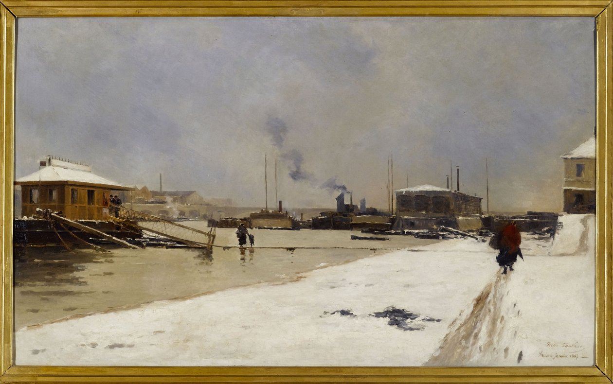 Le bas port du pont de Tolbiac pendant l