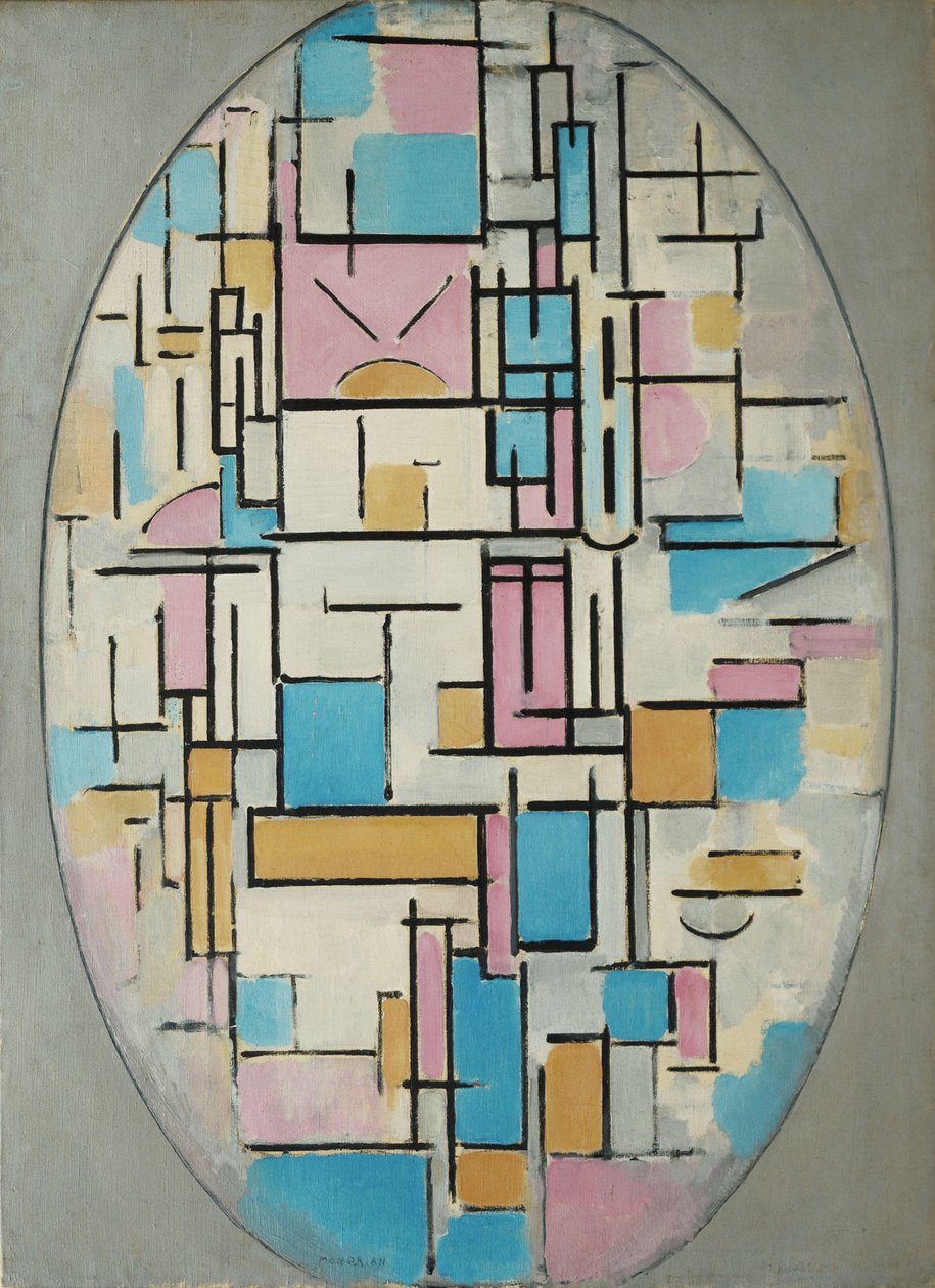 Composition en ovale avec plans de couleur 1 - Piet Mondrian