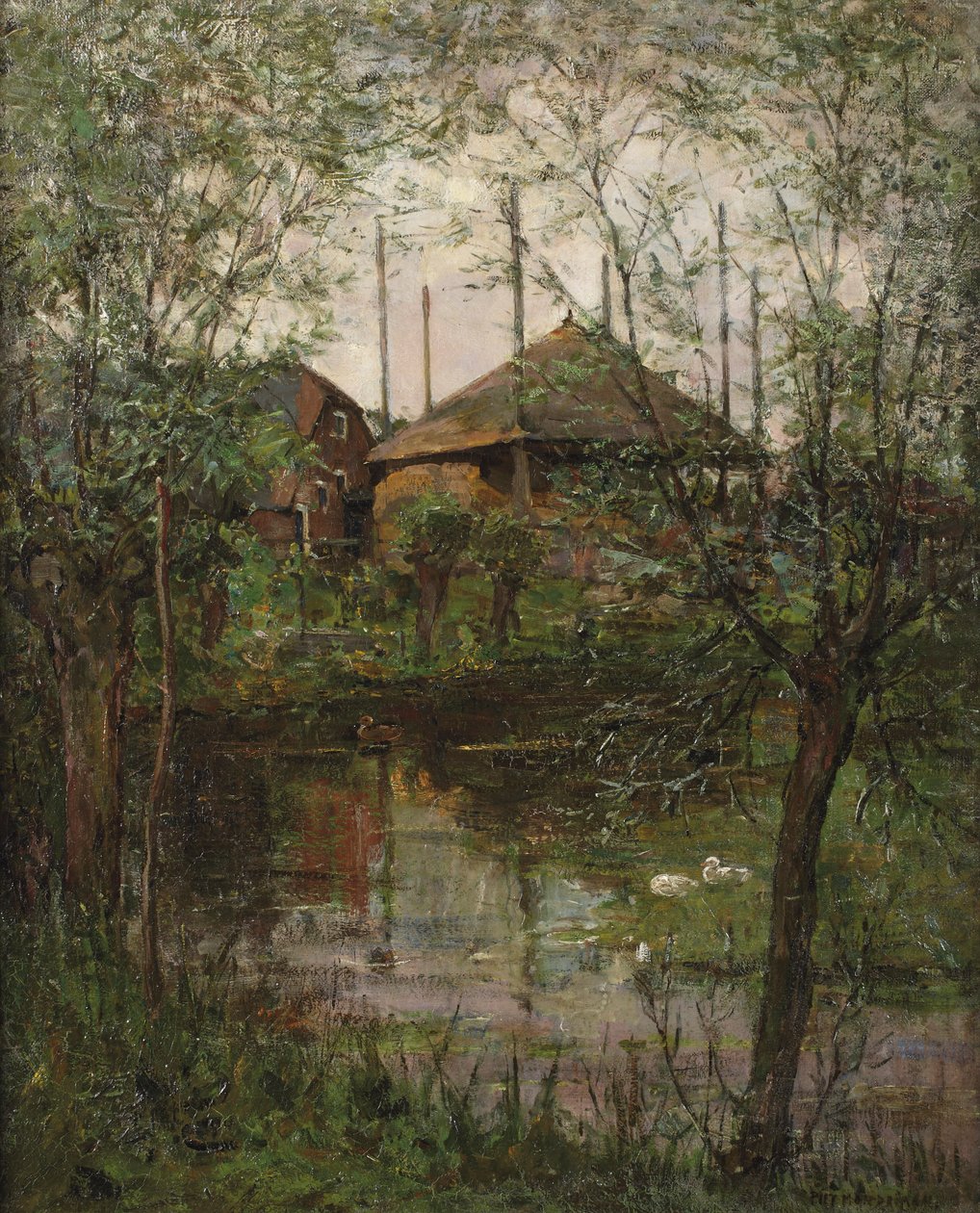 Meule de foin avec des saules, c.1897-98 - Piet Mondrian