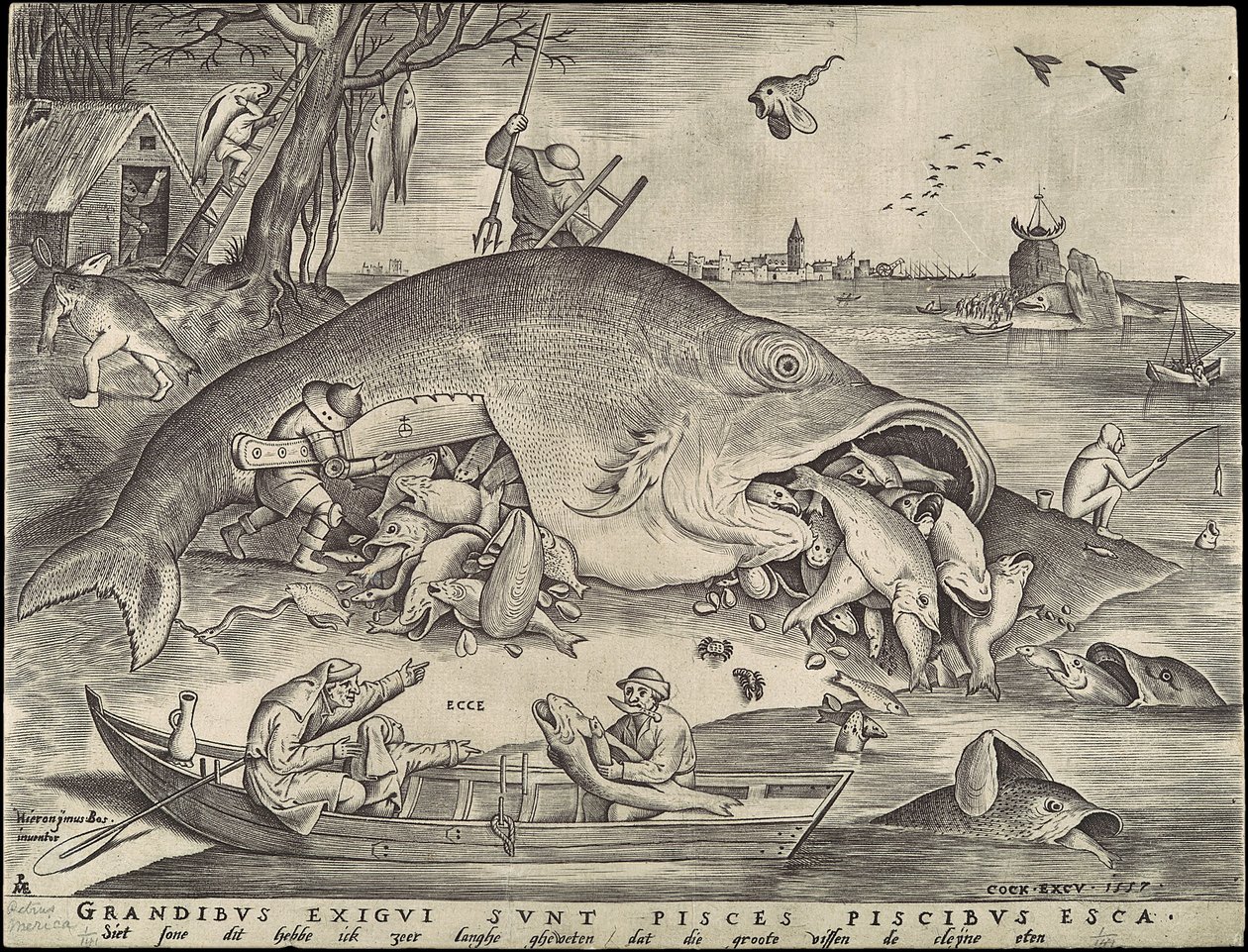 Les gros poissons mangent les petits poissons - Pieter Bruegel the Elder