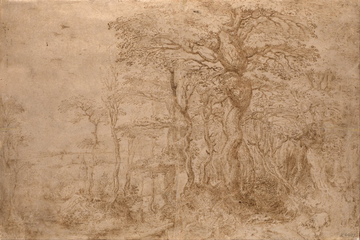 Paysage sylvestre avec cinq ours - Pieter Bruegel the Elder