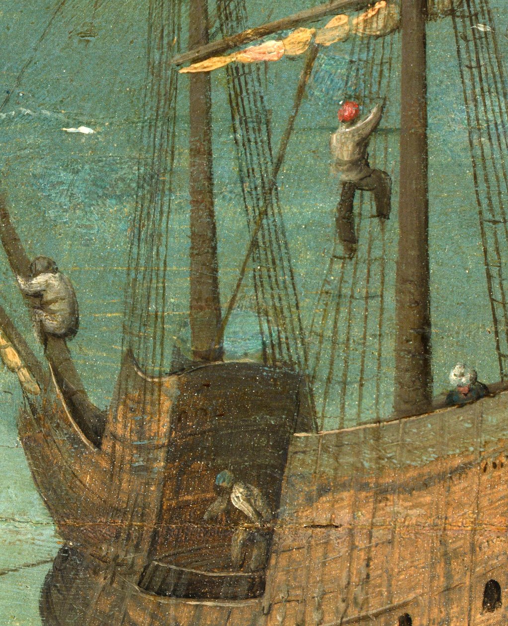 Détail du gréement du navire de la Tour de Babel, 1563 - Pieter Bruegel the Elder