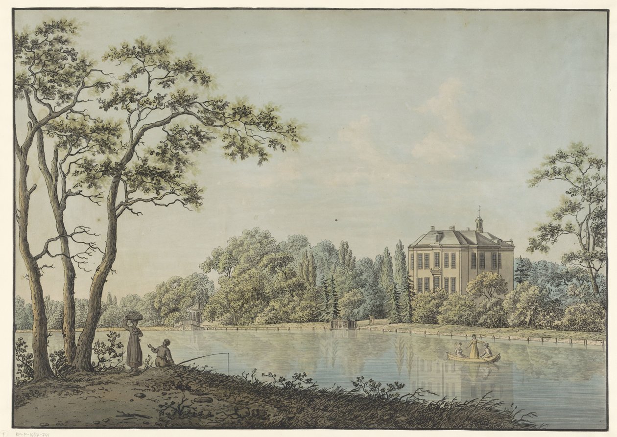 Vue sur la maison Over Holland avec pavillon de thé sur la Vecht à Nieuwersluis - Pieter Bartholomeusz. Barbiers