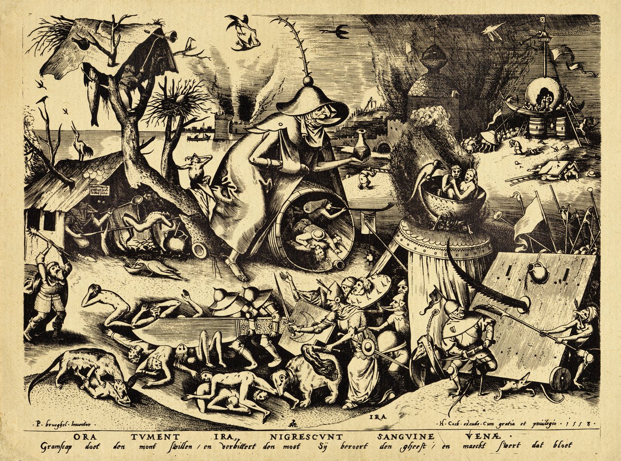 Ira, gravé par H. Cock, 1558 (gravure sur bois) - Pieter Bruegel the Elder