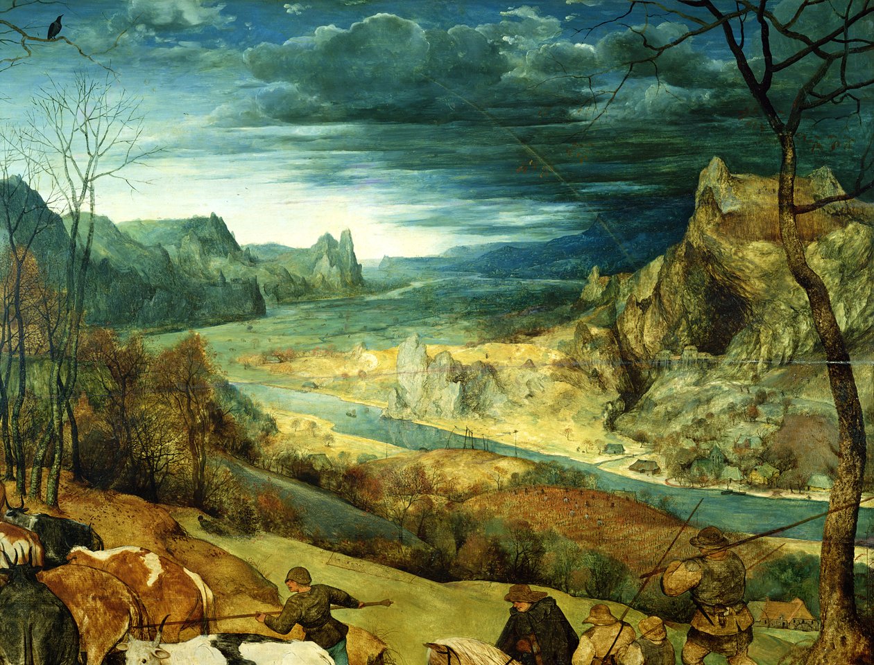 Le Retour du troupeau Automne, 1565 (détail) - Pieter Bruegel the Elder