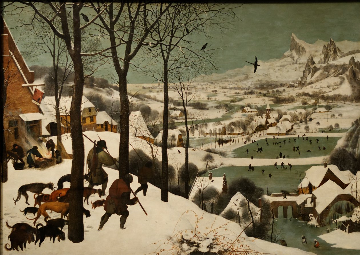 Allemand : Jäger im Schnee (Hiver) cycle mensuel, scène : Les chasseurs dans la neige (janvier) - Pieter Brueghel the Elder