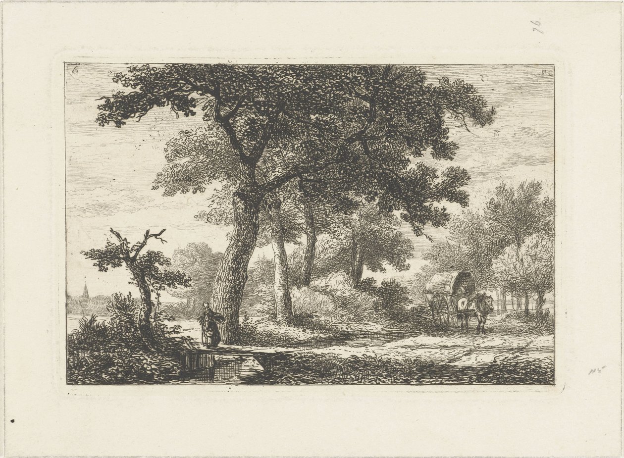 Paysage avec chariot couvert Paysages aquatiques (titre de la série) - Pieter Casper Christ