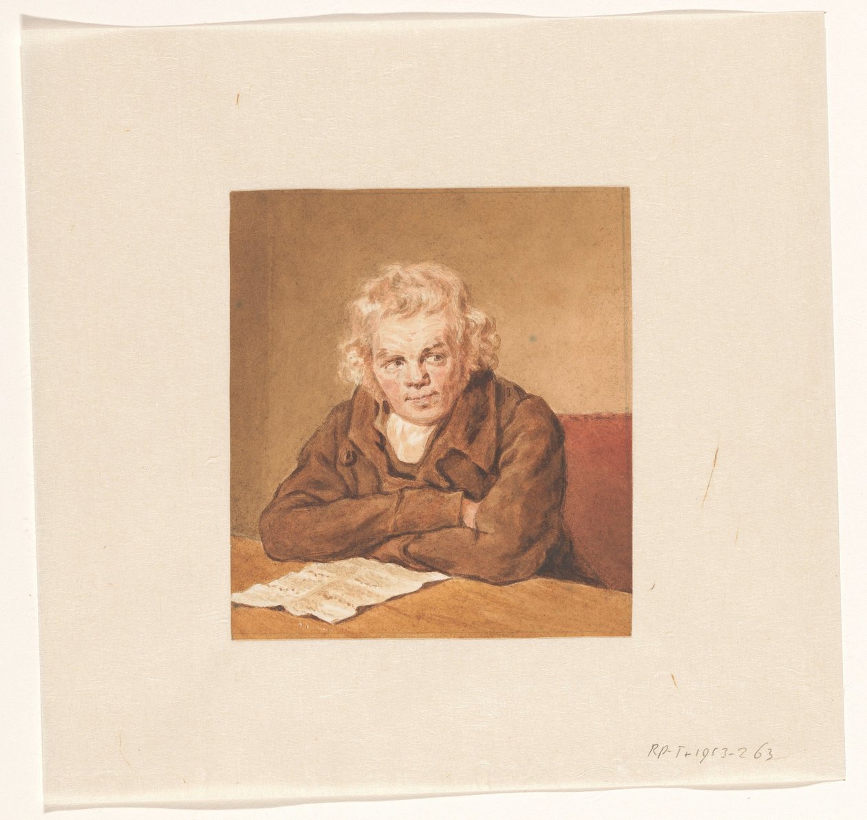 Portrait de Lourens van Schaick, assis lisant à une table - Pieter Christoffel Wonder