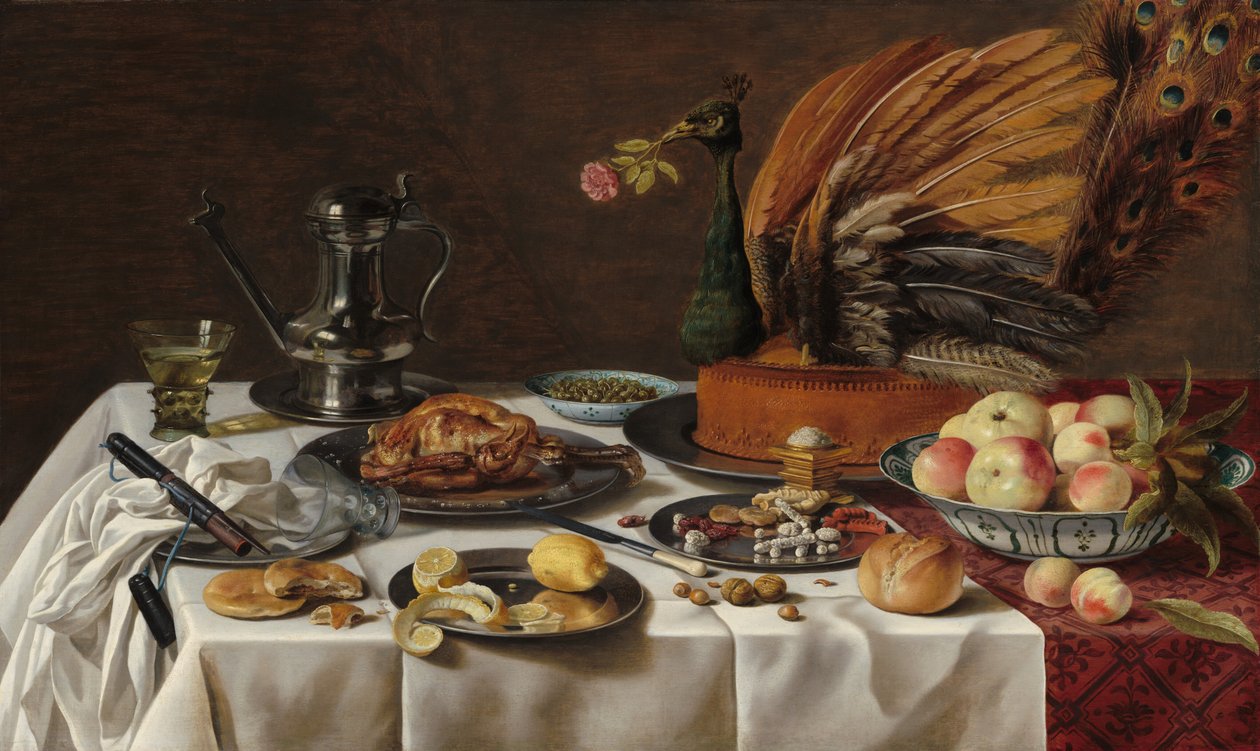 Nature morte avec tarte au paon - Pieter Claesz