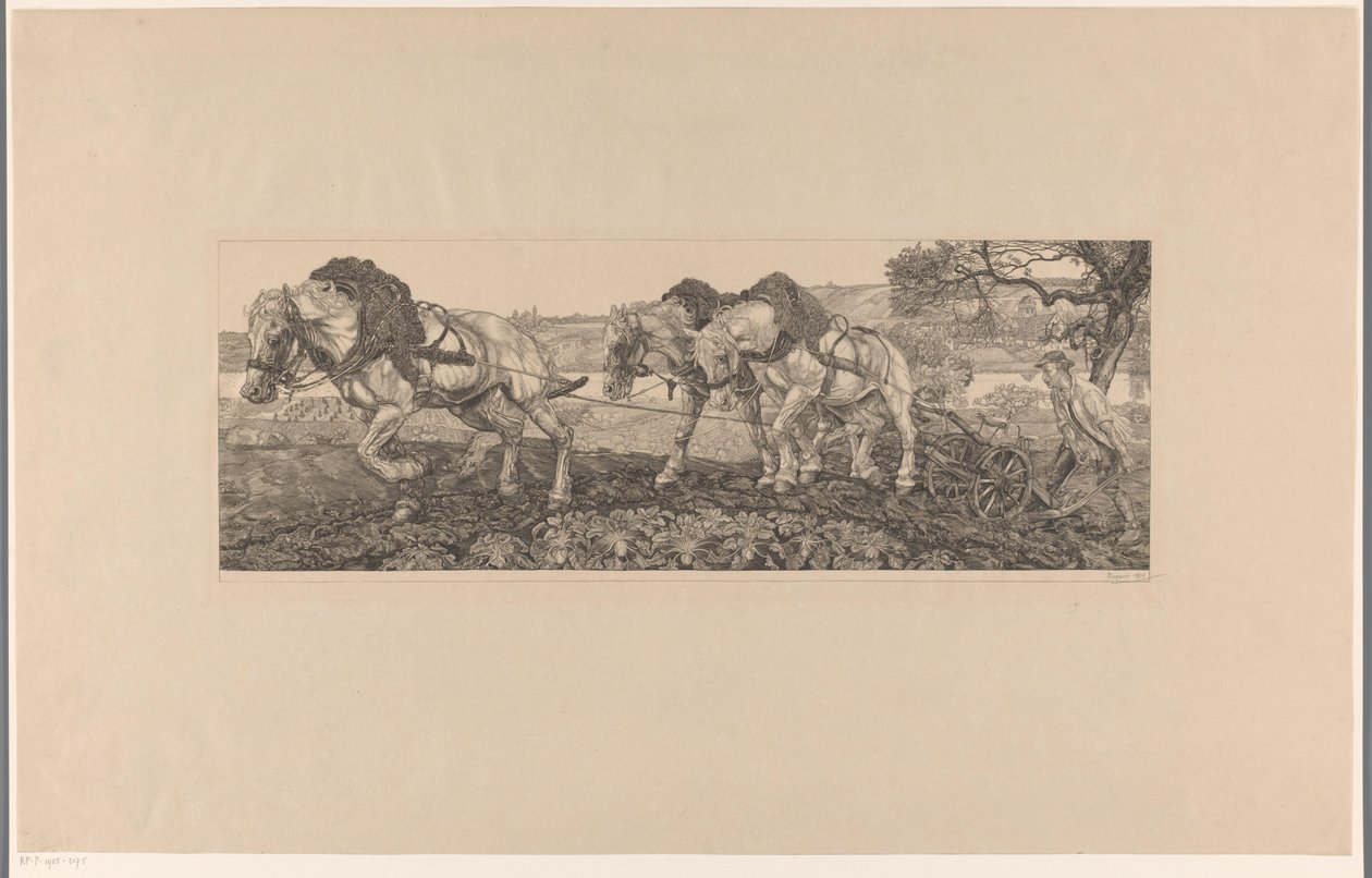Chevaux labourant - Pieter Dupont (signed by artist)