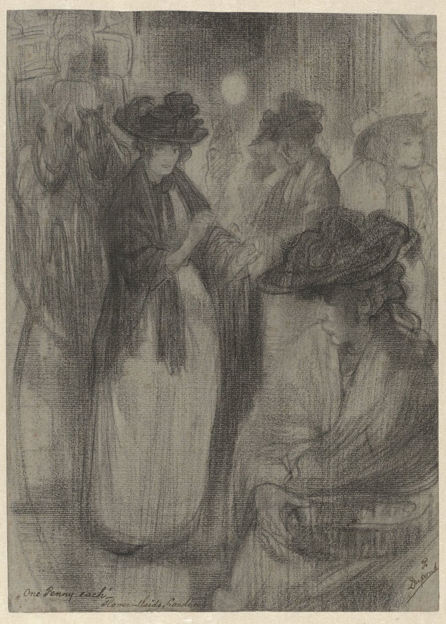 Fillettes aux fleurs à Londres - Pieter Dupont