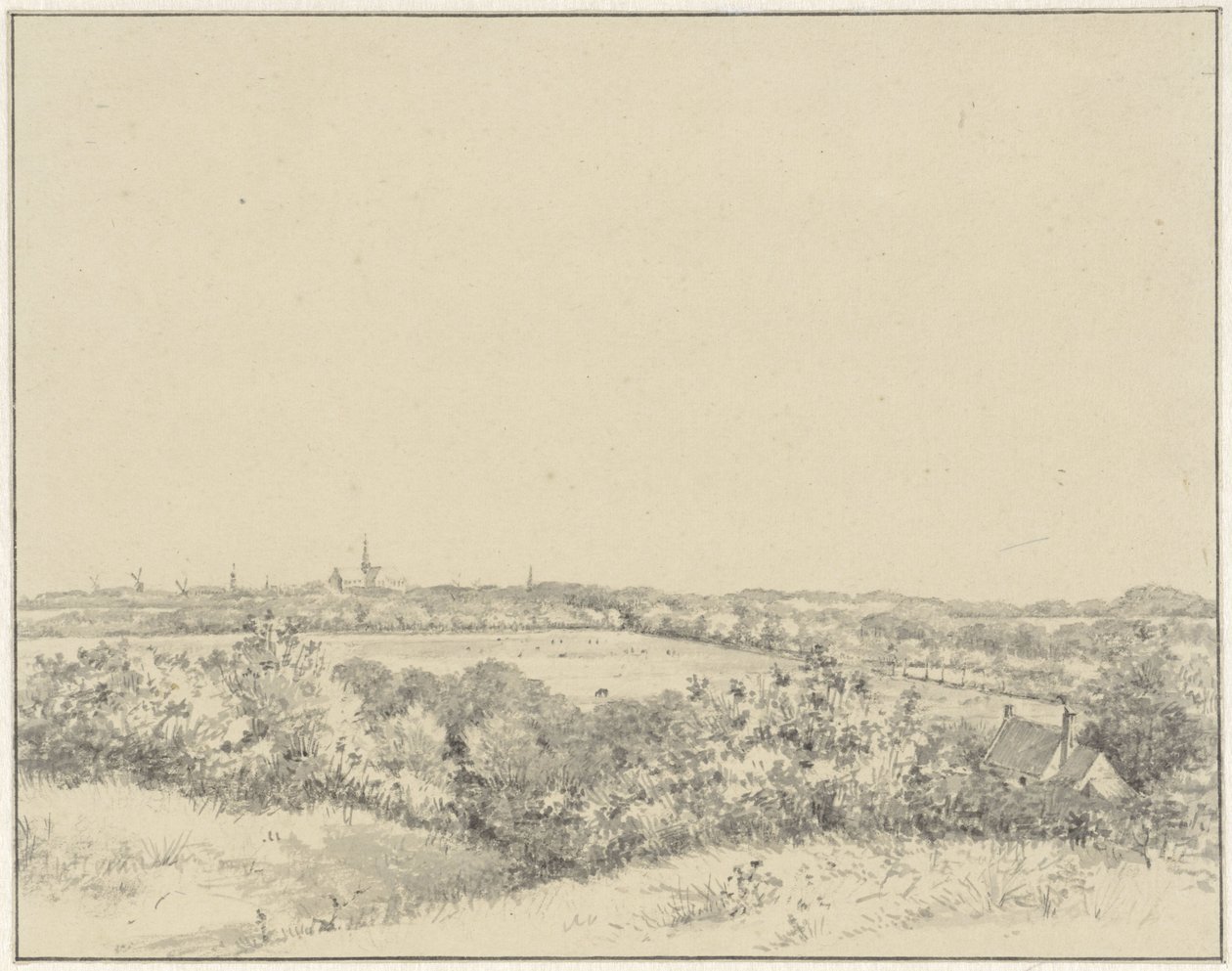 Vue de Haarlem, vue des dunes - Pieter Ernst Hendrik Praetorius