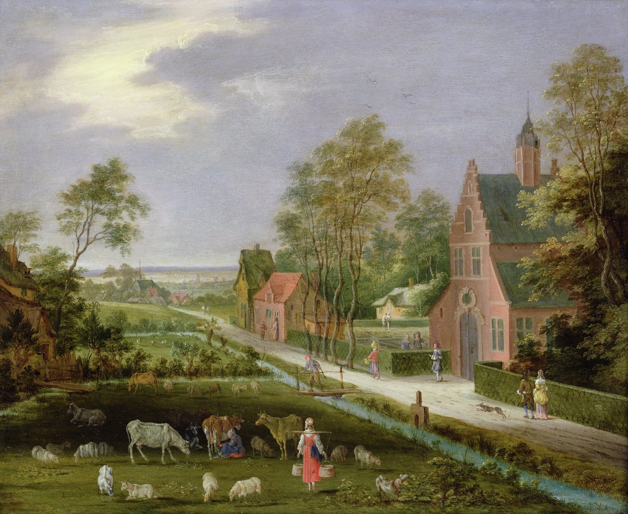 Paysage de village - Peeter Gijsels