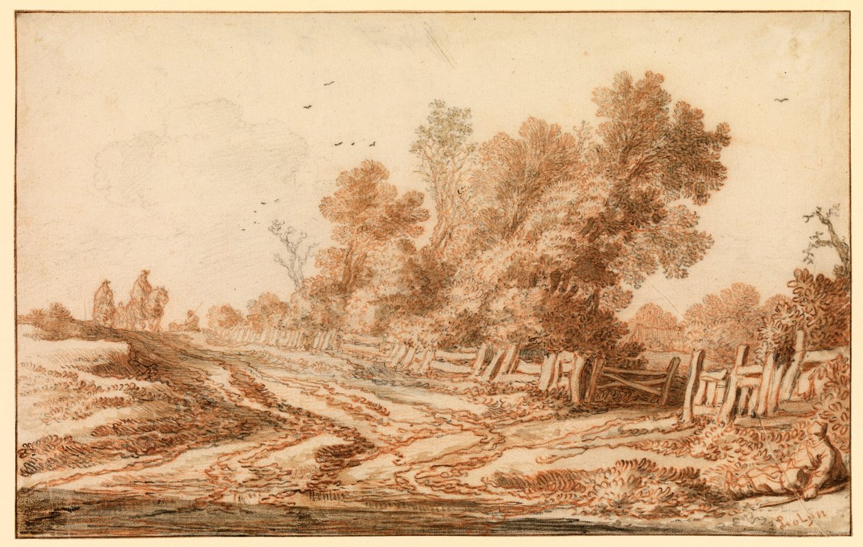 Paysage avec voyageurs sur une route, 1653 - 1657 - Pieter Molijn