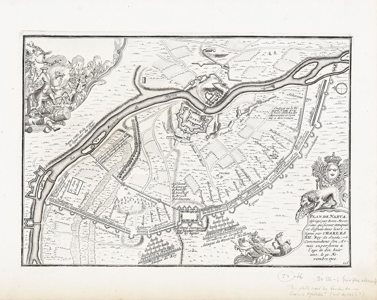 Carte de Narva en 1700 - Pieter Mortier