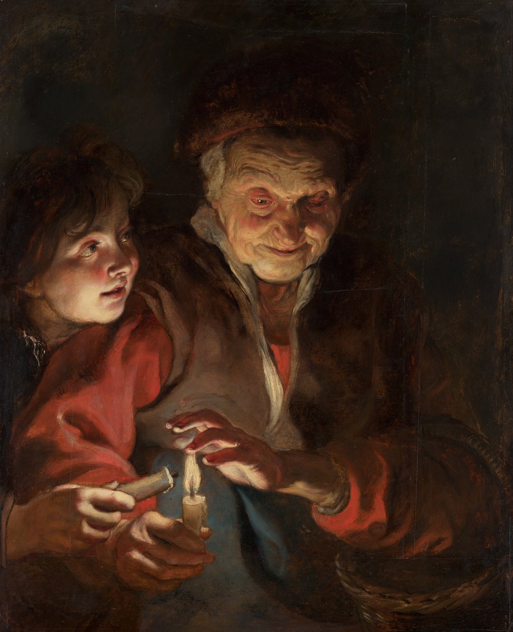 Vieille femme et garçon avec des bougies, vers 1616-1617 - Pieter Paul Rubens