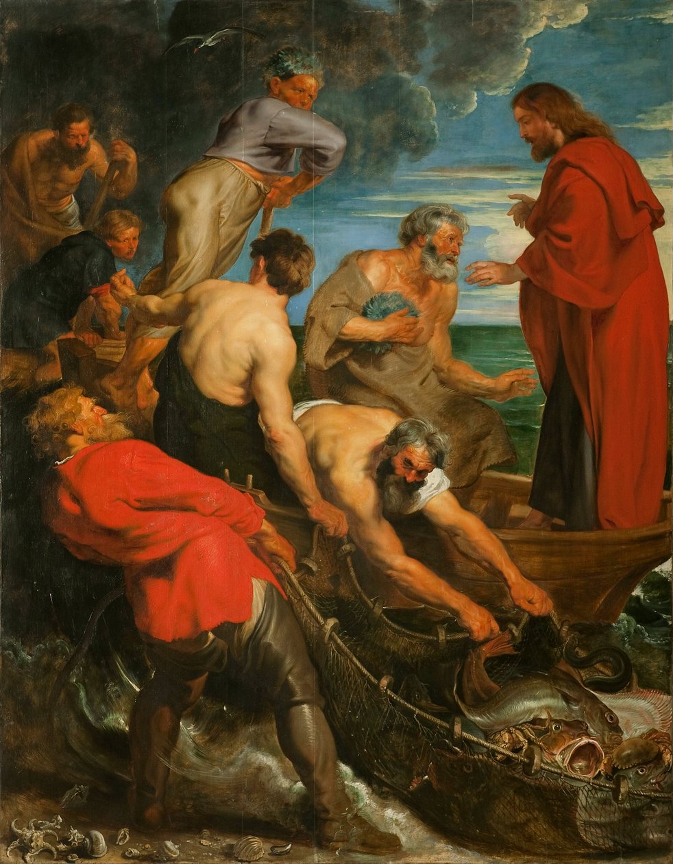 La pêche miraculeuse Triptyque, panneau central - Pieter Paul Rubens
