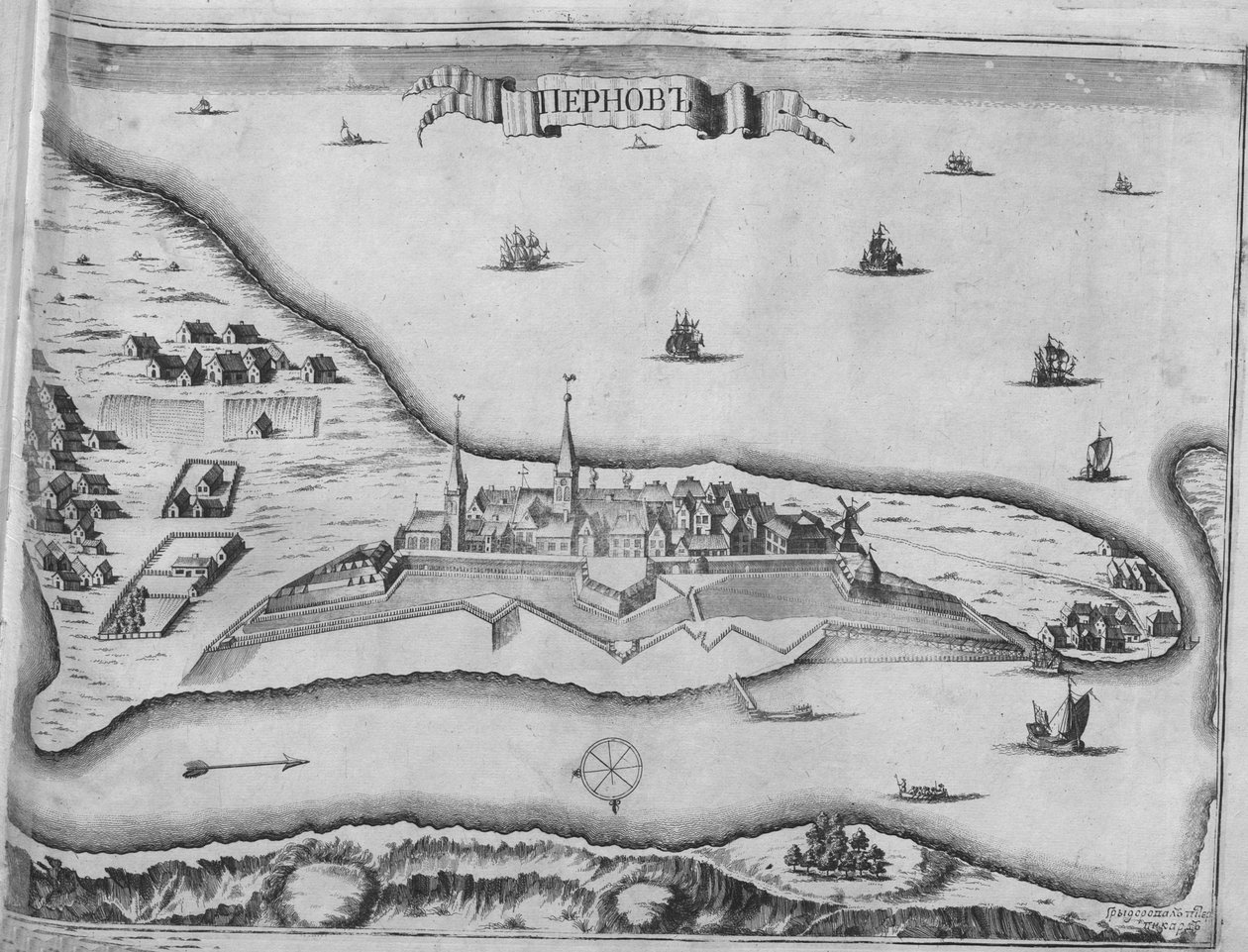 Vue du siège de Pärnu en août 1710 - Pieter Pickaert