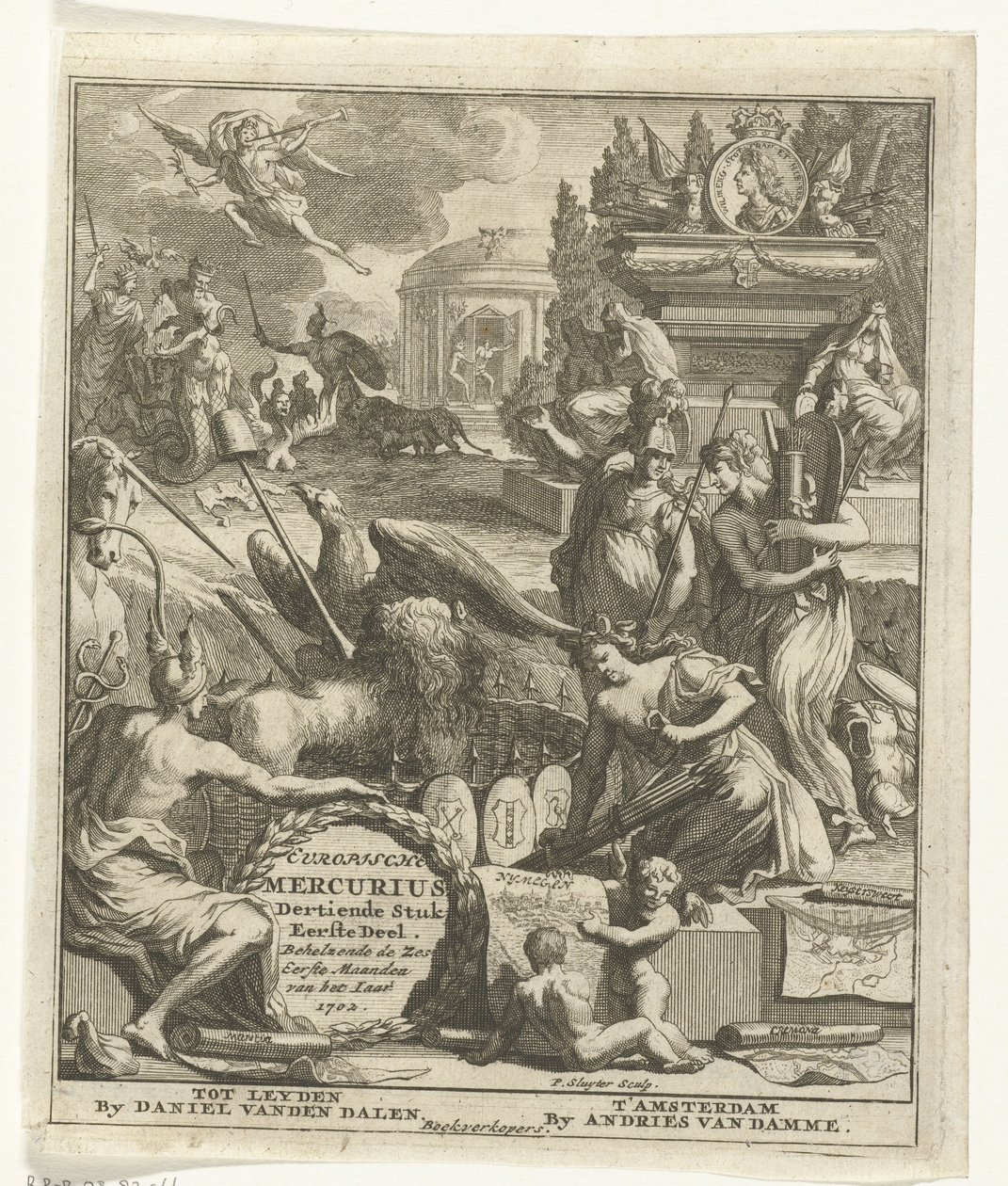 Page de titre pour le Mercure Européen de 1702 - Pieter Sluyter