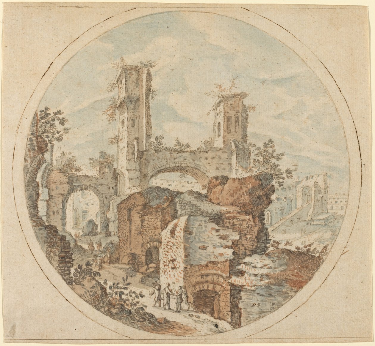 Voyageurs parmi les ruines romaines - Pieter Stevens