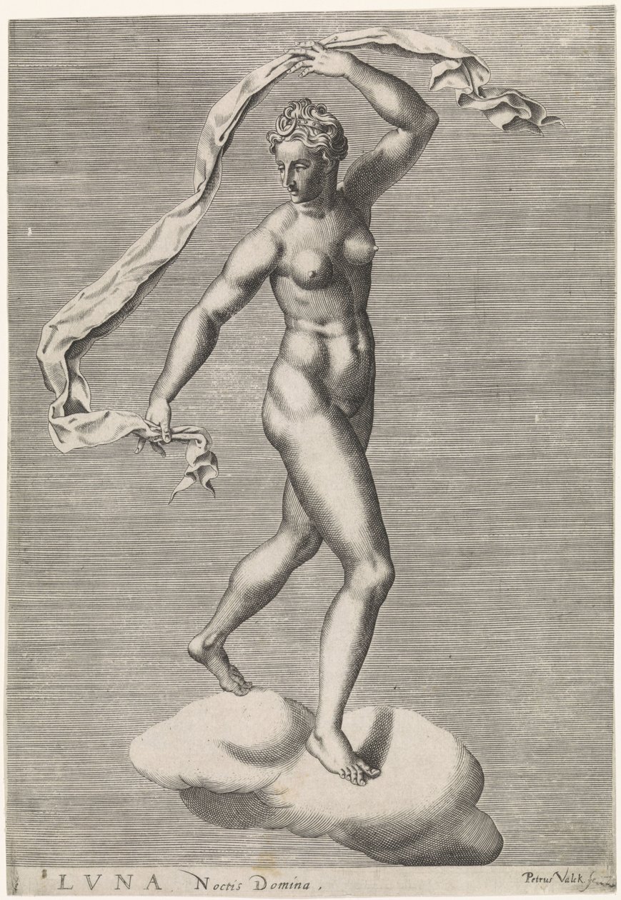 Diane en tant que Luna sur un nuage (Luna Noctis Domina, Les sept planètes) - Pieter Valck
