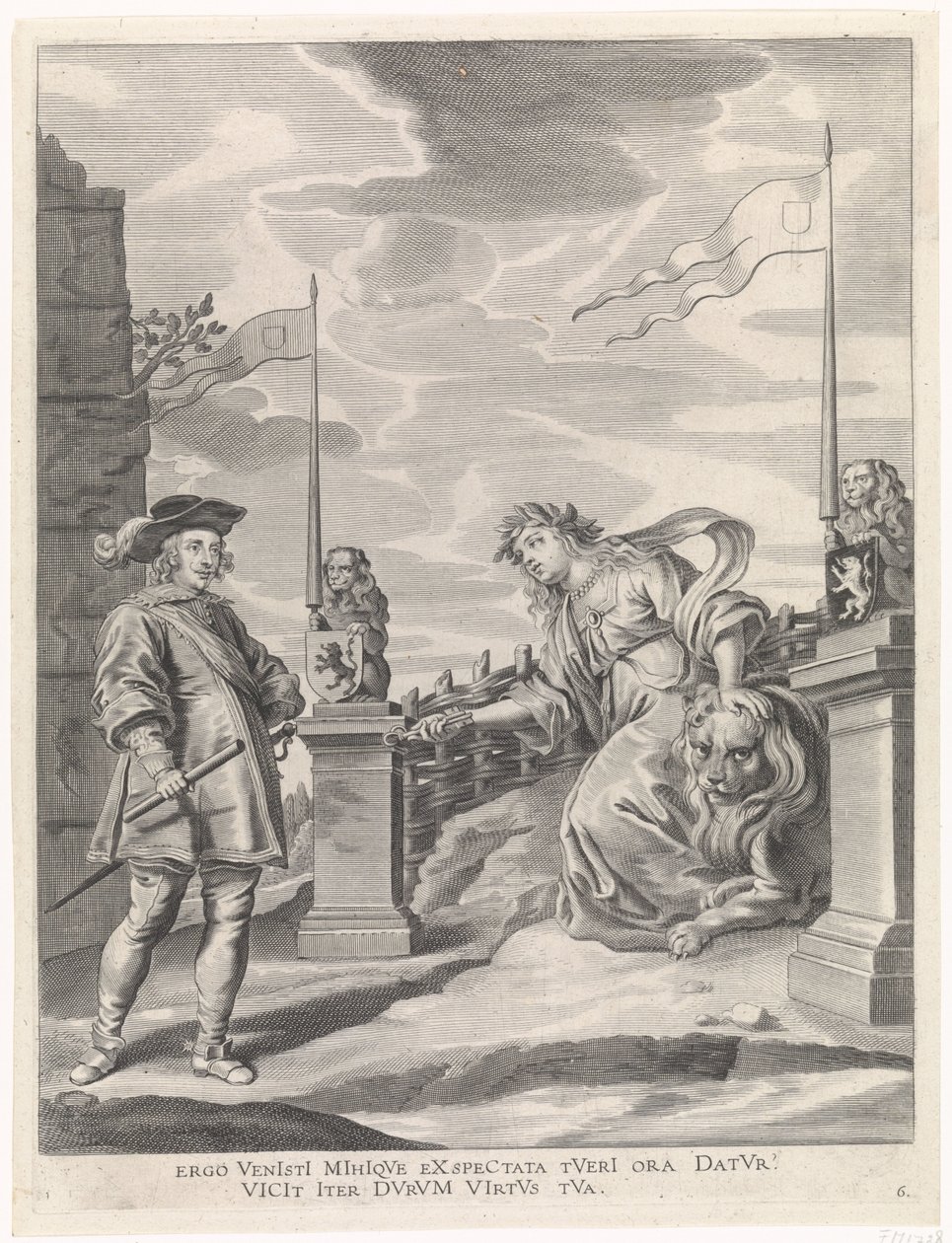 Ferdinand reçoit les clés de la ville de la part de la dame de Gand - Pieter de Jode (II)
