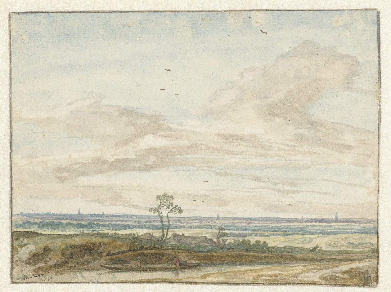 Paysage vaste avec un chemin le long d
